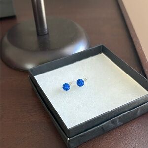 Style & Co. Royal Blue Crystal Pave Stud Earrings